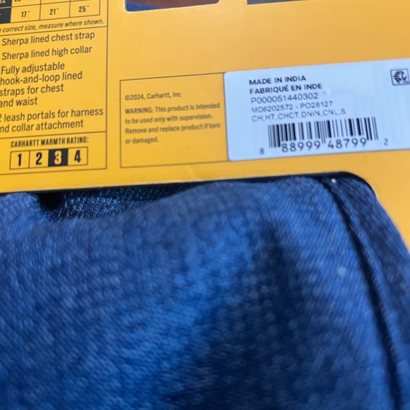 NEW Carhartt Blue Denim Insulated Dog Chore Coat Medium M Warmest Walking - Picture 13 of 13